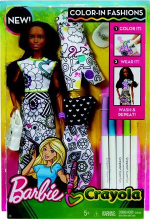 Barbie D.I.Y.crayola vybarvování šatů černoška