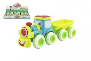 Mašinka s vagonkem plast 21cm