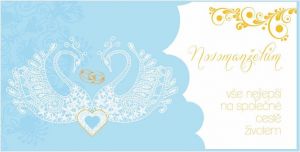 Blahopřání "RR" Celorok 952 svat.karta labutě