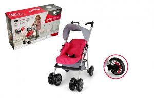 Kočárek pro panenky látka/kov