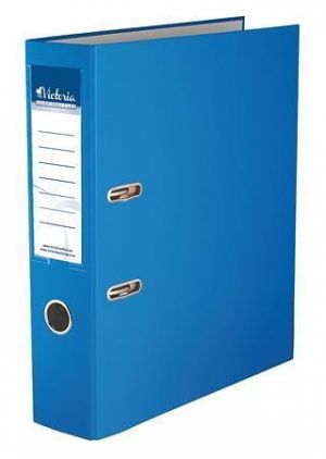 Pákový pořadač "Basic", modrý, 75mm, A4, PP/karton, VICTORIA