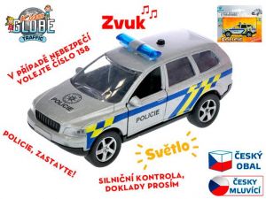 Kids Globe Traffic policie CZ 11cm kov na zpětný chod na baterie česky mluvící se světlem