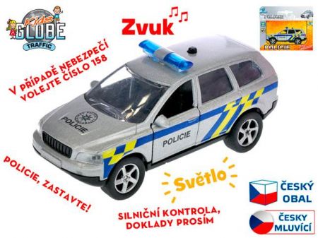 Kids Globe Traffic policie CZ 11cm kov na zpětný chod na baterie česky mluvící se světlem