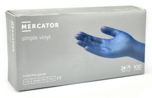 Gumové rukavice vinyl, 100 ks, velikost M