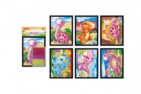 Mozaika obrázek mini dinosaurus třpytivý 10x12cm mix druhů