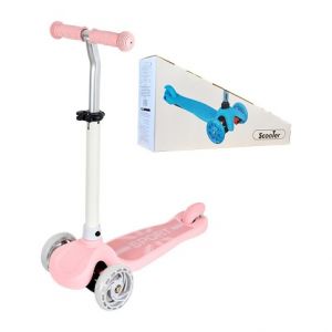 Dětská tříkolová koloběžka sport svítící - růžová