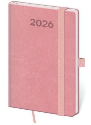 Diář týdenní kapesní Print Pop - růžová 2026 / 14cm x 9cm / DPP436-06-26