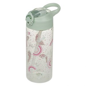 BAAGL Tritanová láhev na pití s brčkem Duha, 500 ml