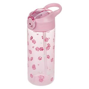 BAAGL Tritanová láhev na pití s brčkem Tlapky, 500 ml