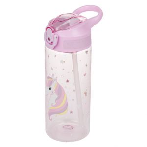 BAAGL Tritanová láhev na pití s brčkem Rainbow Unicorn, 500 ml