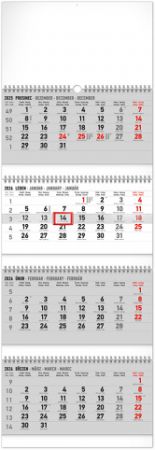 Kalendář nástěnný 4měsíční standard skládací 2026, 29,5 x 84,5 cm / PGN-35764-L