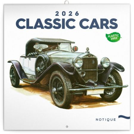 Kalendář nástěnný poznámkový Classic Cars – Václav Zapadlík, 2026, 30 x 30 cm / PGP-35480