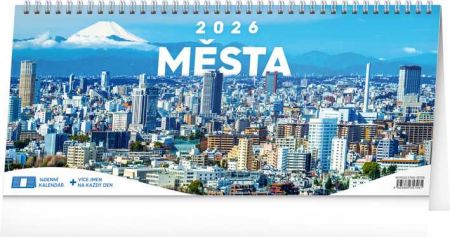 Kalendář stolní Města 2026 – 14denní, 33 x 14,5 cm / PGS-35706