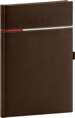 Diář týdenní Tomy 2026, hnědo-červený, 15 x 21 cm / PGD-TA5TO-6566