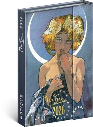 Diář týdenní magnetický Alfons Mucha 2026, 11 x 16 cm / PGD-35561-V