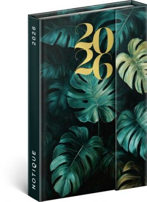 Diář týdenní magnetický Monstera 2026, 11 x 16 cm / PGD-35545-V