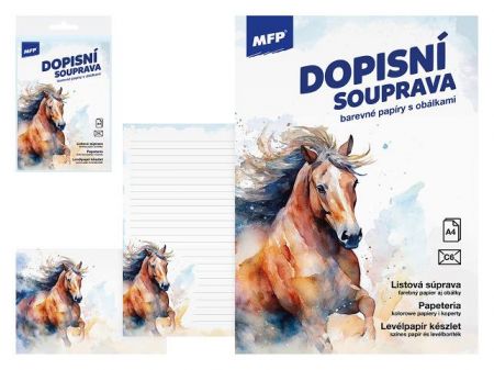 Dopisní papír barevný LUX 5+10 (Kůň)