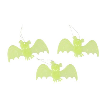 Dekorace netopýr svítící ve tmě 3 ks