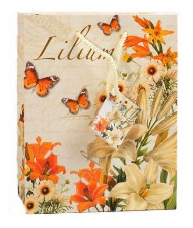 Dárková taška Flowers S 230x180x100mm Gliter