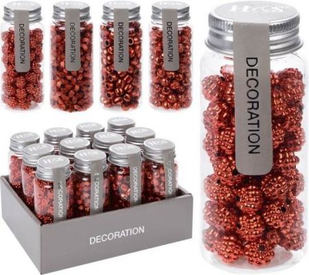 Dekorace korálky měděné 4 designy 32g