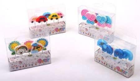 Dortové svíčky Párty 5ks v boxu 4 motivů 21139