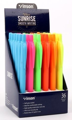 Kuličková tužka Vinson Sunrise trojhranný úchop P12C Oil gel