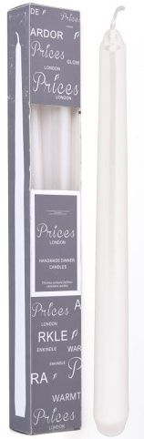 Svíce večerní 25cm bílá 2ks