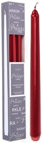 Svíce večerní 25cm červená 2ks