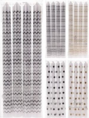 Svíce večerní 25cm vzor 4ks