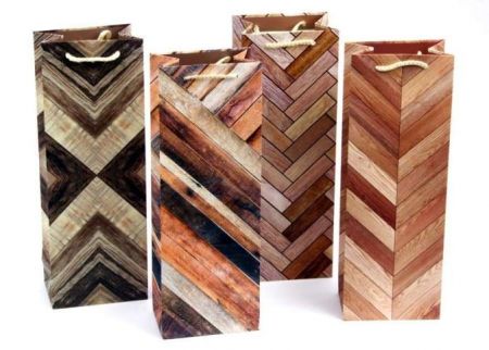 Taška dárková na láhev 826 B 250g Wood 360x130x82mm