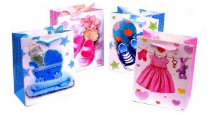 Taška dárková narození dítěte 834 S 193x180x100mm Gliter