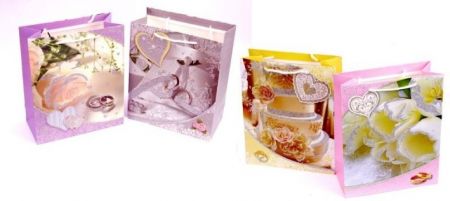 Taška dárková svatba 835 M 320x260x120mm Gliter