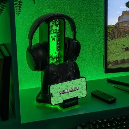 Minecraft držák sluchátek se světlem