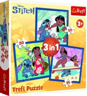 Puzzle 3v1 Čas se Stitchem 20,36 a 50 dílků