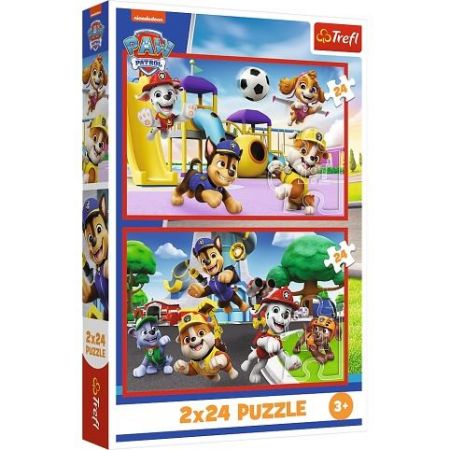Puzzle Psí den zábavy 2v1Tlapková patrola 2x24 dílků