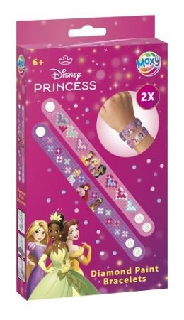 Diamantové malování Disney Princezny - výroba náramků 2 ks