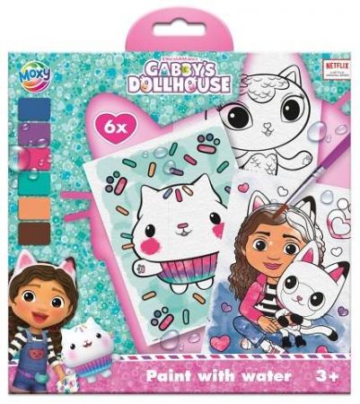 Malování s vodovkami Gábinčin kouzelný domeček 6 obrázků + štětec