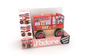 Hasičské auto dřevěná skládačka