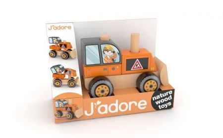 Stavební auto dřevěná skládačka