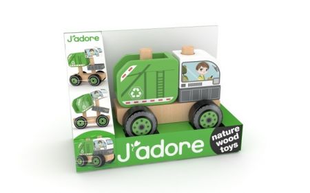 Popelářské auto dřevěná skládačka