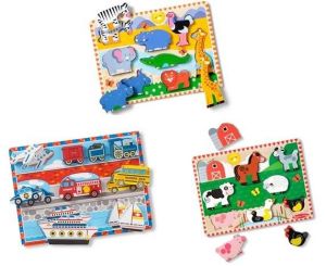 Melissa &amp; Doug dřevěné puzzle různé druhy
