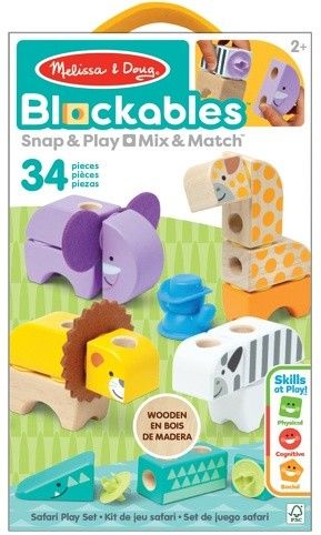 Melissa & Doug blockables stavebnice safari hrací sada