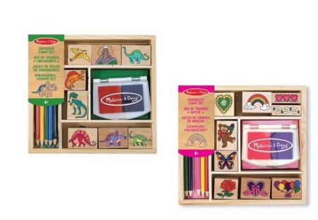 Melissa &amp; Doug dřevěná razítka s omyvatelnými barvami