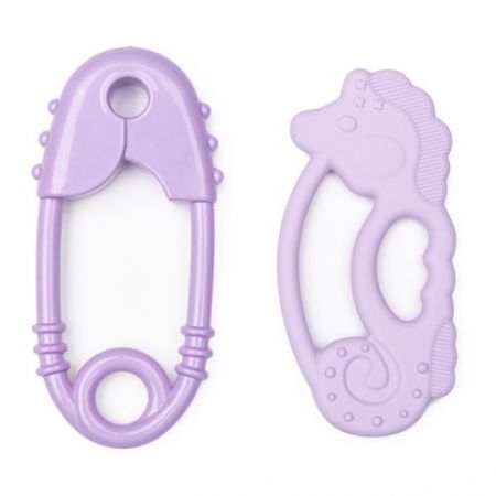 Špendlík + silikonové kousátko mořský koník fialové