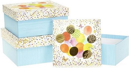 Dárkové krabice – sada 3 ks s motivem balonky a motýlci