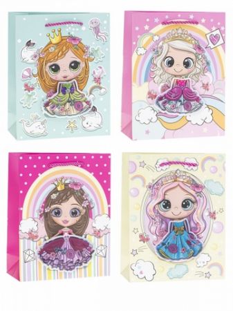 Dárková taška s 3D princeznou velká