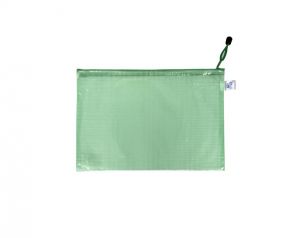 Síťovaná obálka se zipem A5 zelená
