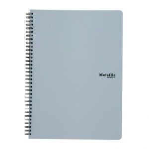 Twin wire blok A4 PP Metallic stříbrná