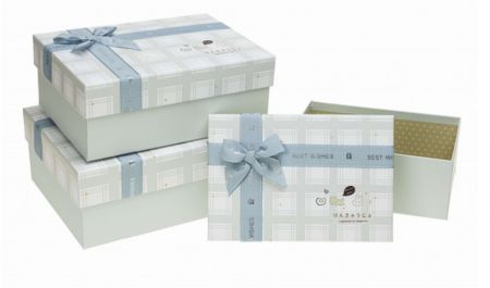 Dárková krabička s mašlí – pastelová kostka, sada 3 ks
