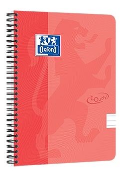 Oxford - Blok spirálový Oxford Nordic Touch A5+/70 listů linkovaný, lososový